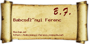 Babcsányi Ferenc névjegykártya