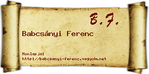 Babcsányi Ferenc névjegykártya